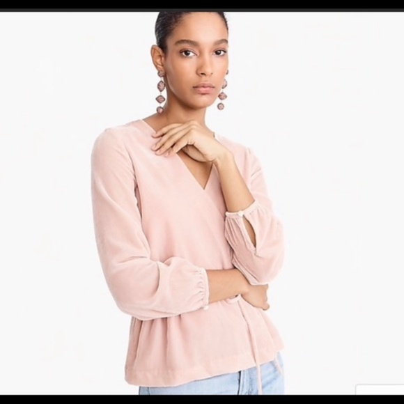 J. Crew Tops - J Crew Wrap Top  Drapey Velvet Blush